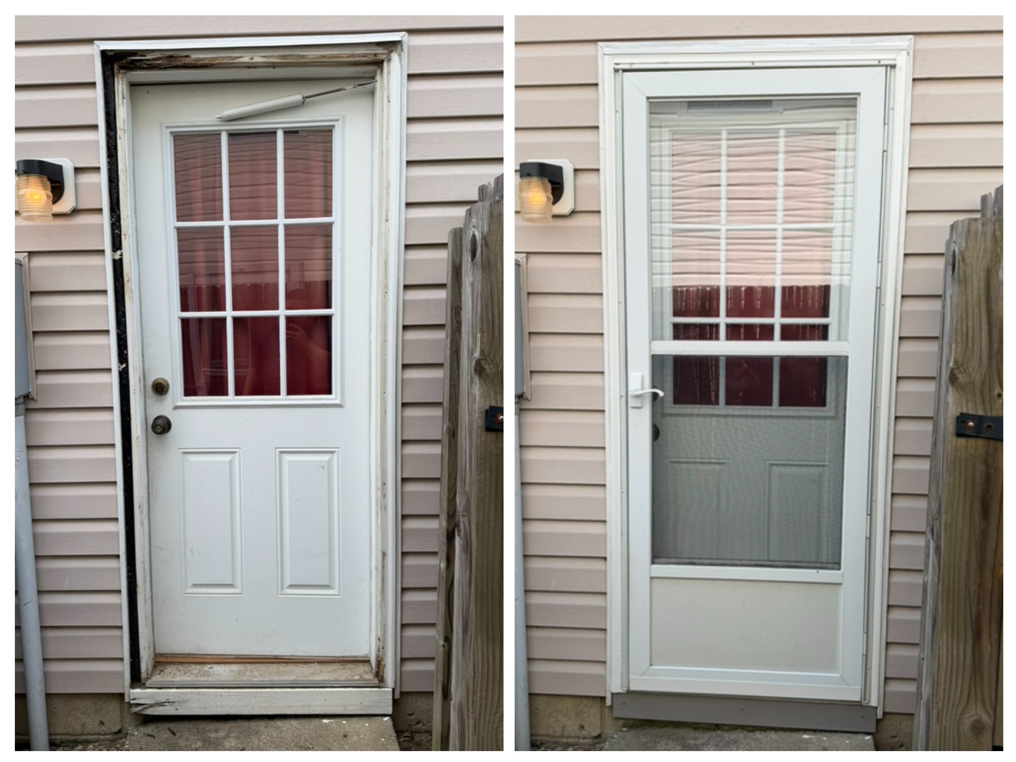 Before-and-after exterior entry and storm-door replacement